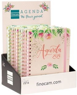 Exp 8 agenda anual 2026 espiral the flower journal svh/dp 21,5x21,2cm.