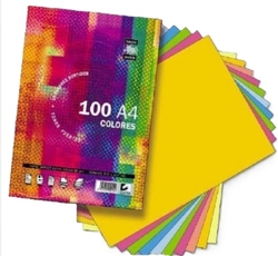 C/25 PAQUETE A4 100H 80G TAURO-EXTRA COLOR 10X10 SURTIDOS