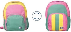 Mochila colorblock reversible bubblegum 38,5x30x13cm