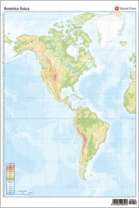 PAQ/50 MAPAS AMÈRICA FÍSICO MUDOS EN COLOR