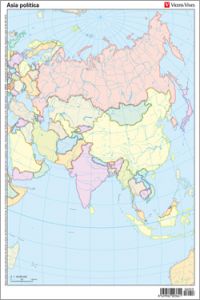 PAQ/50 MAPAS ASIA POLÍTICO MUDOS EN COLOR