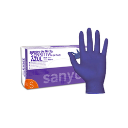 C/100 LUVAS NITRILO DERMOLITE AZUL TALLA S