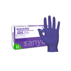 C/100 LUVAS NITRILO DERMOLITE AZUL TALLA M