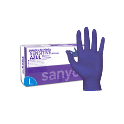C/100 LUVAS NITRILO DERMOLITE AZUL TALLA L
