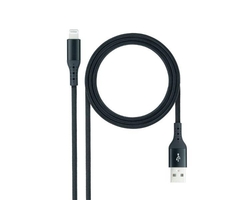 Cable Lightning A Usb 2.0 1 M Negro Mallado Nanocable