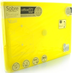 PAQ/10 CARPETA SOBRE FUELLE A4+ 250X335X300 VELCRO AMARILLO