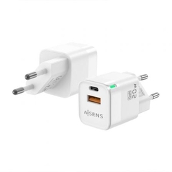 Cargador Gan De Pared Aisens Asch-20W2P002-W/ 1Xusb Tipo-C/
