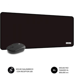 Set Ratón Inalámbrico Y Alfombrilla Subblim Harmony Black/ H