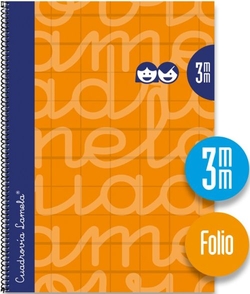CUADERNO ESPIRAL Fº 80H 90G 3MM NARANJA CUADROVIA EXTRADURA