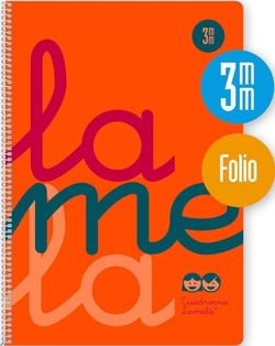 CUADERNO ESPIRAL Fº 80H 90G 3MM NARANJA CUADROVIA PP.