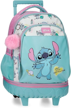 MOCHILA COMPACT CON RUEDAS STITCH LITTLE DESTRUCTION