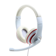 Gembird Auriculares Estereo, Color Blanco Con Aro Rojo