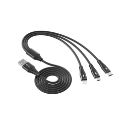 Cable Triple Qcharx Napoli Usb A Lightning + Tipo C + Micro