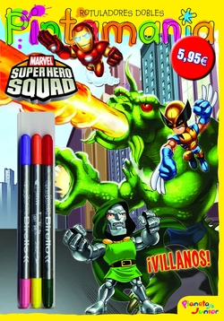 Super Hero Squad. Pintamanía Rotuladores dobles