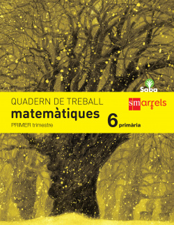 QUADERN MATEMATIQUES 1.6E PRIMARIA (SABA) VALENCIA