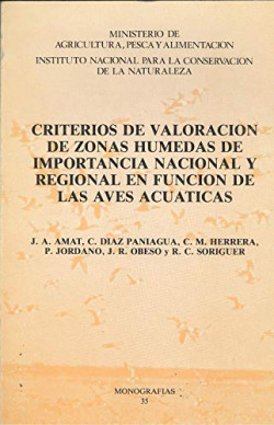 CRITERIOS DE VALORACION DE ZONAS HUMEDAS EN FUNCION AVES ACU