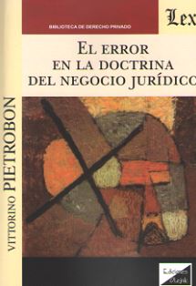 ERROR EN LA DOCTRINA DEL NEGOCIO JURIDICO, EL